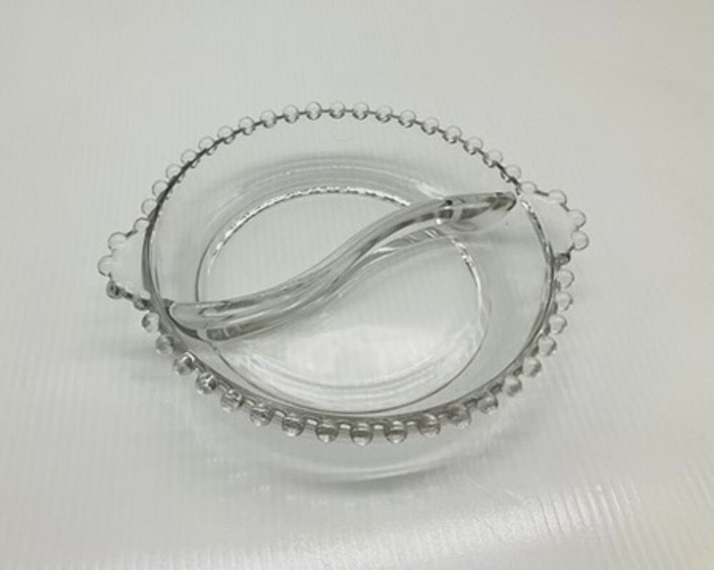 Vintage Imperial Glass Candlewick 2-Compartment Relish Dish